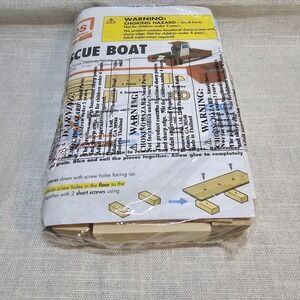 Kids Wood Craft DYI Workshop Fire Rescue Boat Home Depot Kit New